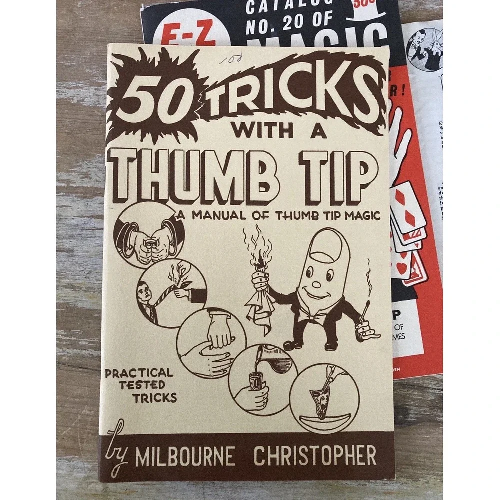 Vintage booklets Tricks w/ Thumb Tip Patter for Magic Tricks E-Z catalog 1950's